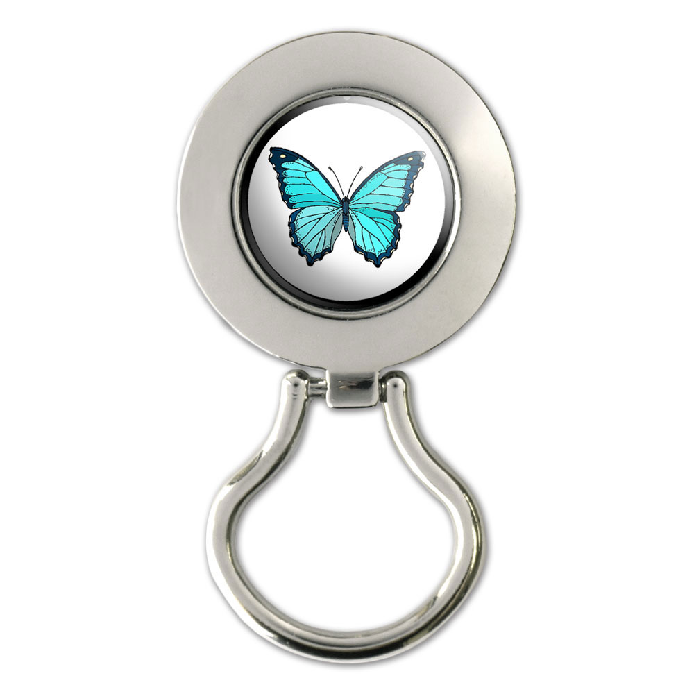 Butterfly Blue Metal Eyeglass Badge Holder