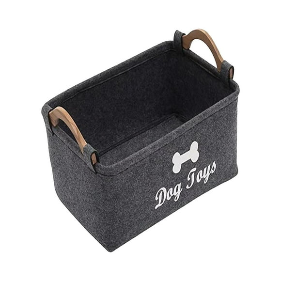 Tachiuwa Organisateur de Jouets pour Chien avec Poignées Panier Rectangulaire Multi-Usage Noir