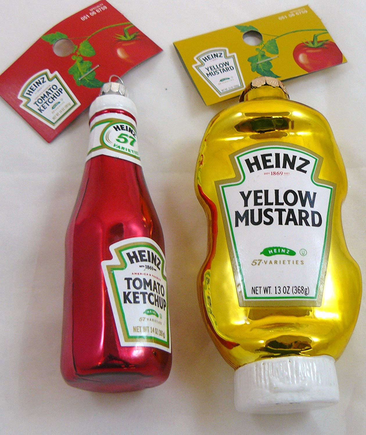 Heinz Ketchup and Mustard Ornament Set