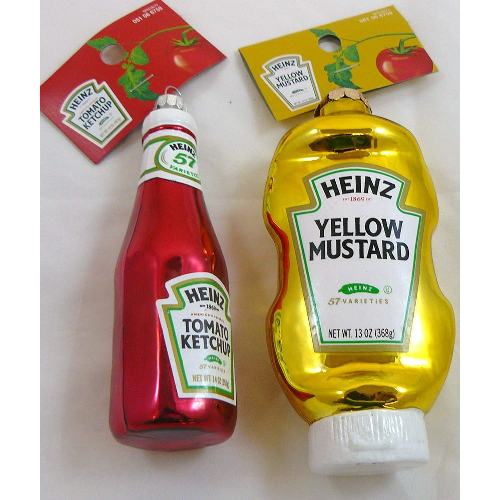 Heinz Ketchup and Mustard Ornament Set