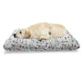 thumbnail image 1 of Maritime Pet Bed, Continuous Pattern with Anchor Ship Lighthouse Hearts on Stripes, Chew Resistant Pad for Dogs and Cats Cushion with Removable Cover, 24" x 39", Pale Teal Coral Cream, by Ambesonne, 1 of 4