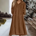 thumbnail image 2 of DHFJKG Womens Pajamas Fluffly Robe Hoodies Dress Loungewear Double-Sided Plush Long Sleeve Hooded Drawstring Pullover Homewear Soft Home Clothes, 2 of 5
