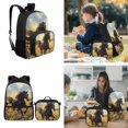 thumbnail image 3 of HUIACONG 4-IN-1 Kids School Backpack Set Sunflower Black Horse for Boys Girls 6-10 Lightweight 300g Backpack Detachable Lunch Box Pencil Case Water Bottle Holder, 3 of 7