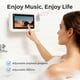 thumbnail image 4 of Shower Phone Holder with Wireless Bluetooth Speaker, Upgrade Shower Phone Holder Waterproof, 360° Rotation Shower Phones Holder Speaker, Angle Adjustable, Enhanced Sound Quality (White), 4 of 8