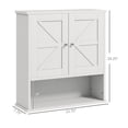 thumbnail image 3 of Rustic Wall Organizer: White Farmhouse Medicine Cabinet with Barn Doors & Shelf, 3 of 9