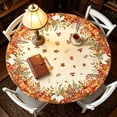 thumbnail image 4 of Dmlomu Thanksgiving Round Table Cloth, 47in Waterproof Table Cover, Wipeable No-Wash Fall Decorations for Home Dining Table Decor Holiday Party, 4 of 6
