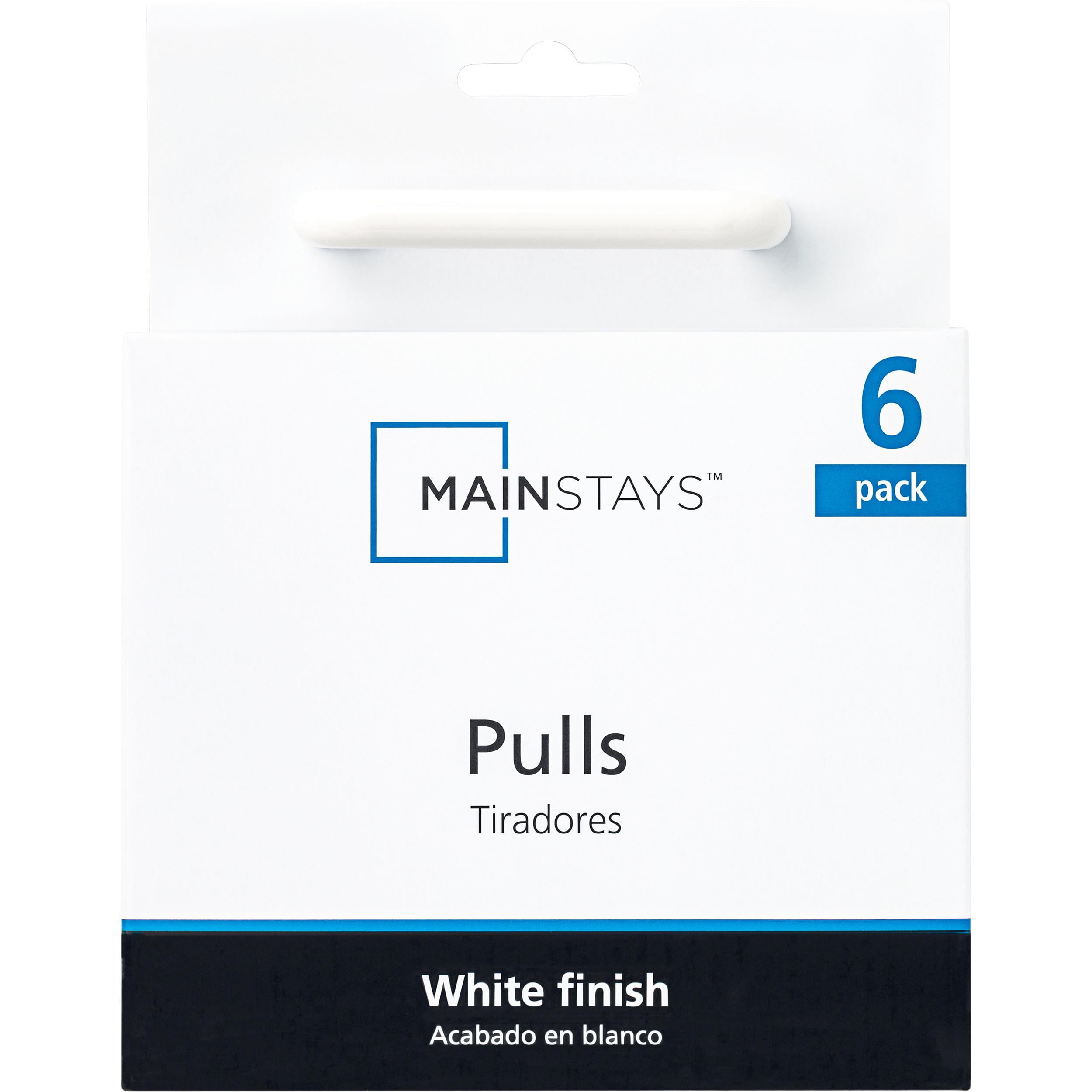 Mainstays 3 in. (76 mm) White Plastic Wire Cabinet Drawer Pull (6-Pack)