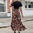 thumbnail image 7 of 2026 ! JINMGG Summer Dresses 2026, Dresses for Women 2026 Summer Dresses for Women Short Sleeve V Neck Boho Floral Print Tie Waist High Low Ruffle Cocktail Maxi Dress Orange L, 7 of 7