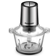 Food Chopper 8-Cup Electric Food Processor by Homeleader 2L Glass Bowl Blender Grinder for Meat Vegetables Fruits and Nuts 2-Speed Stainless Steel Motor and 4 Sharp Blades