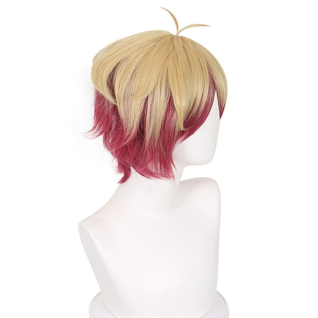 Peluca para cosplay, pelo sintético de Alexis Ness, con mechones azules