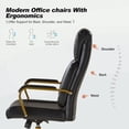 thumbnail image 2 of Ergonomic Office Chairs with Inflatable Lumbar Support High Back Leather Executive Chair with Arms for Boss BLACK, 2 of 7