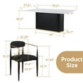 thumbnail image 6 of Modern 5-Piece Faux Marble Dining Table Top with Boucle Chairs in Black Dining Room Set for Kitchen, 6 of 7