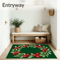 thumbnail image 3 of ODIKA 4'x6' Machine Washable Non-Slip Area Rug, Deluxe Berry Welcoming Entryway Statement High Traffic Rug with Pad, Red, 626238, 3 of 8