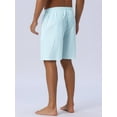 thumbnail image 3 of DARING DIVA Men's Drawstring Waist Beach Striped Swimwear Shorts 30 Light Blue, 3 of 6