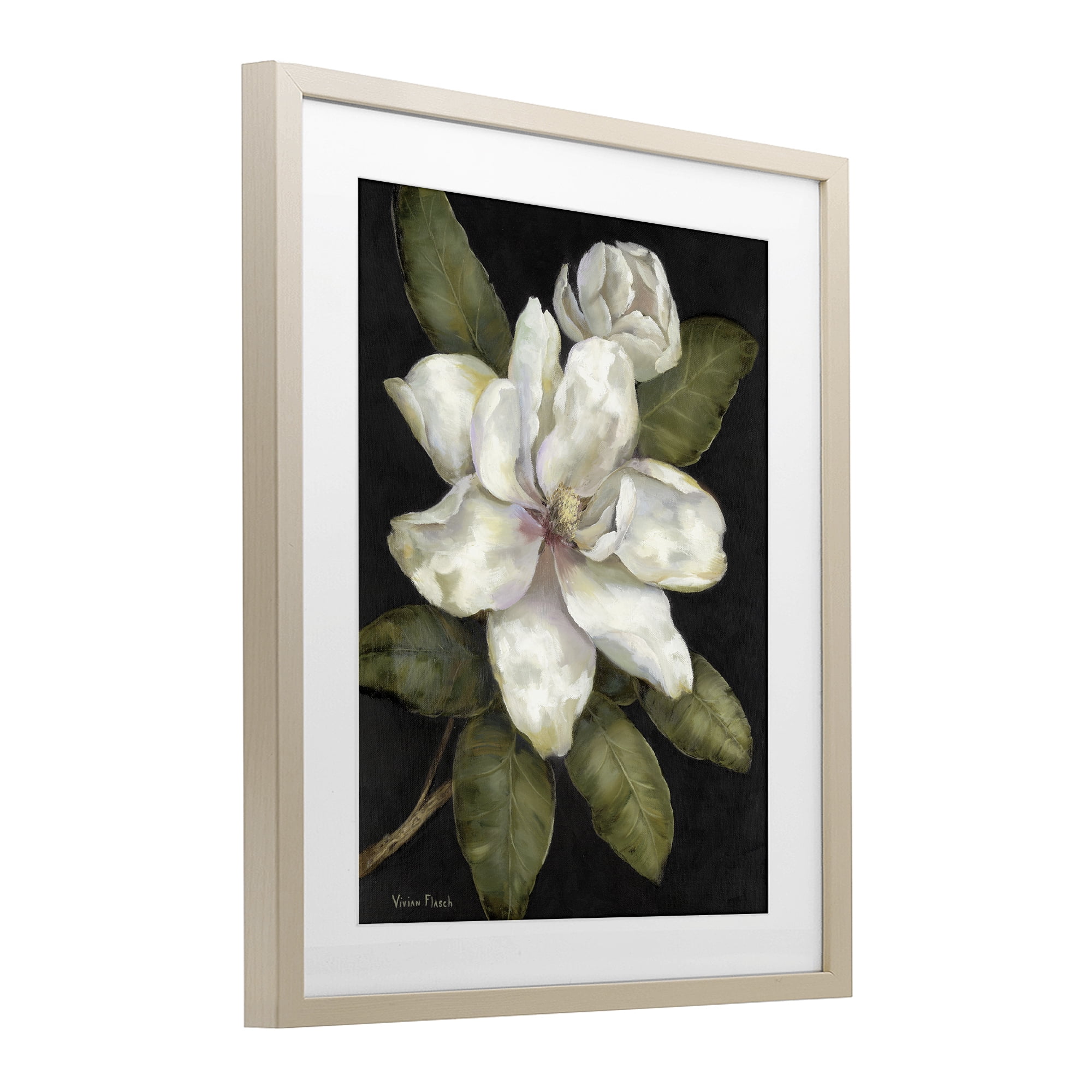 Stupell Industries Budding Magnolia Blooms Birch Framed Print Under Glass, design by Nan