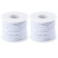 thumbnail image 1 of GOOHOCHY 2 rollos de 50 m y 1 mm de hilo elástico con núcleo para hacer pulseras, cuentas hechas a mano, cordón elástico resistente para hacer joyas y pulseras (blanco), 1 of 8