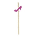 thumbnail image 3 of Graflsoa Glitter High Heel Paper Straws with Adhesive Cards for Parties, 50-Pack, Disposable & Eco-Friendly, 3 of 7