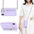 thumbnail image 6 of iPhone Xs Case for Women with Card Holder, iPhone Xs Phone Case with Strap,iPhone X Crossbody Lanyard Cases with Credit Card Slots Kickstand with Ring Holder Stand Case,5.8 Inch,Purple, 6 of 13