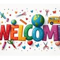 thumbnail image 4 of Welcome Backdrop Banner Vibrant Sunburst Design Perfect for Party Showers Office Decor Photography Background Celebration Event Decorations Cloud Elements, 4 of 4