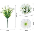 thumbnail image 2 of 8 Bundles Artificial Flowers for Outdoors, UV Resistant Faux Silk Morning Glory with Eucalyptus Plants for Spring Home Garden Porch Patio Balcony Decoration White, 2 of 8