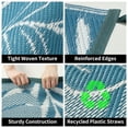 thumbnail image 4 of SIXHOME 8x10 Feet Waterproof Outdoor Rug, Reversible Blue Plastic Patio Mat with Straw Texture Tropical Palm Leaf, Non-Slip Carpet for Camping, RV, Balcony, Porch, Picnic, 4 of 7