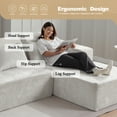 thumbnail image 5 of Congermom 105" Modular L-Shape Sectional Sofa with Chaise & Pillows, Comfy Deep-Seat Cloud-Couch, Luxury Velvet Sectional for Living Room, Right Facing Chaise, Beige, 5 of 8