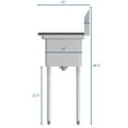 thumbnail image 5 of 1 Compartment 25" Stainless Steel Commercial Kitchen Prep & Utility Sink with Drainboard - Bowl Size 10" x 14" x 10", 5 of 9