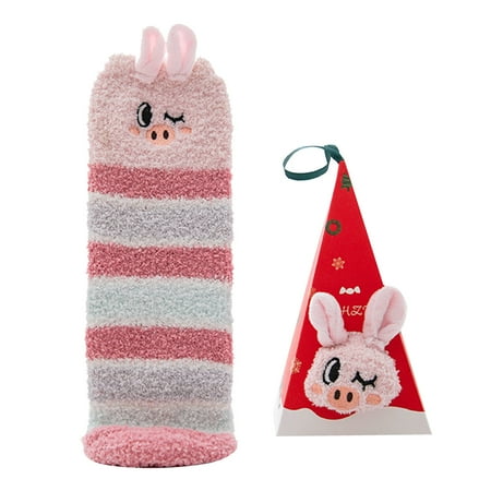 

ketyyh-chn99 Socks Socks for Women Size 9-11 Christmas Socks Gift Fluffy Coral Velvet Thick Warm Winter Socks For Women New Year Gift Box