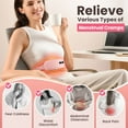 thumbnail image 4 of Portable Heating Pad for Cramps, Upgrade Cordless Electric Period Fast Heating Pad Menstrual Belt 5 Heat 4 Massage Modes Gifts for Women Girls Girlfriend Pink, 4 of 13