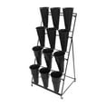 thumbnail image 3 of 4 Layers Flower Cart Display Stand with Wheels Garden Cart Display Flower Shelf with 12pcs Plastic Buckets 4 Tiers Moving Plant Stand Florist Bouquet Stand for Fresh Flowers, 3 of 17