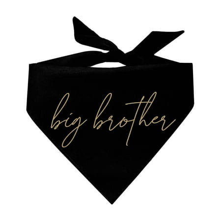 Big Brother Elegant Triangle Dog Bandana (Gold Print)