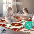 thumbnail image 4 of ODIKA 2'x3' Machine Washable Non-Slip Area Rug, Ranier Palmette Interlocking Botanical Medallion Arrangement High Traffic Rug with Pad, Burgundy, 555168, 4 of 8
