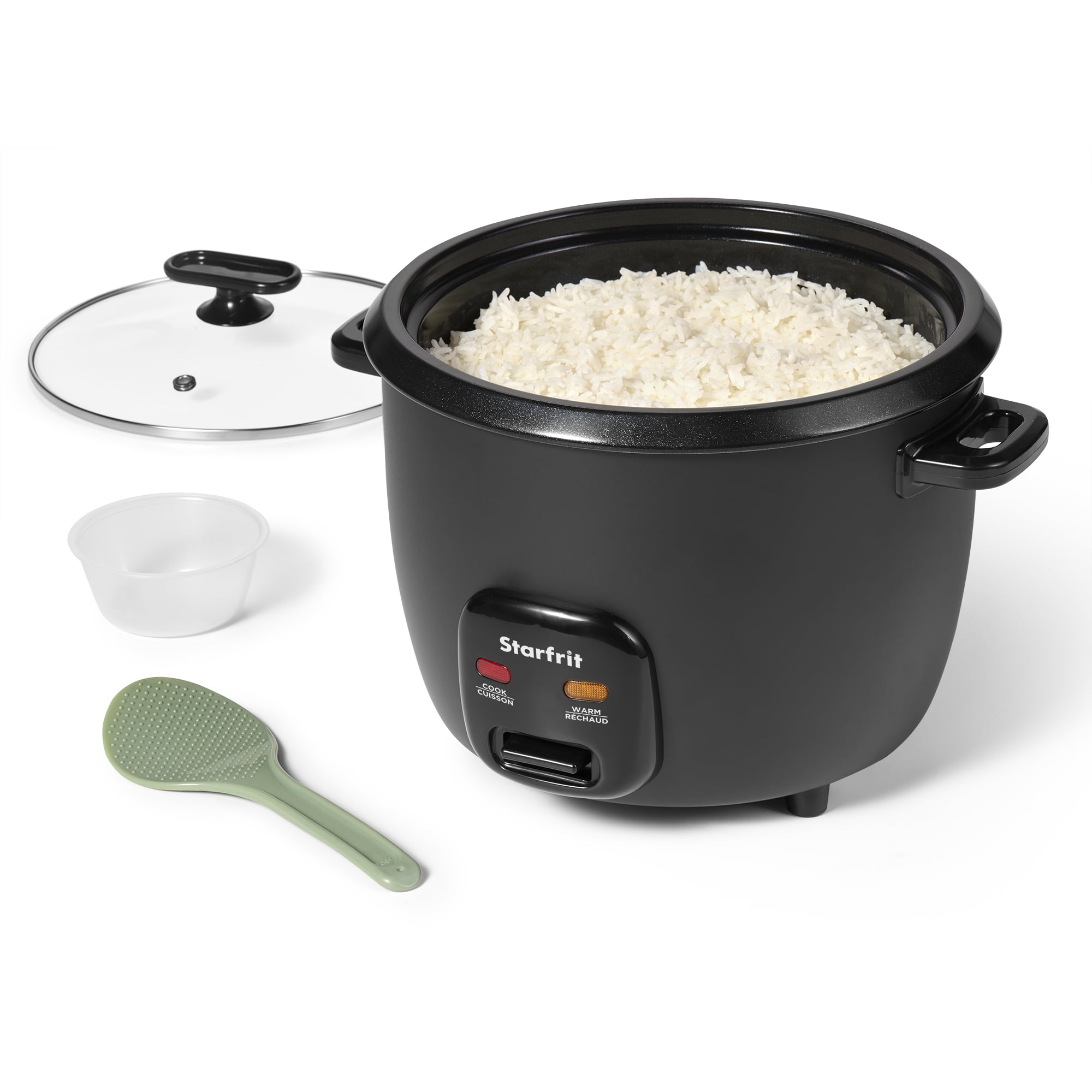 Starfrit Electric Rice Cooker – 20 Cups – Ceramic Non-Stick Coating Without PFAS – Steamer Basket, Measuring Cup & Service Spoon - 700 Watts, STARFRIT 20 CUP RICE COOKER