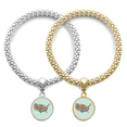 thumbnail image 1 of America Map States Pattern Lover Bracelet Bangle Pendant Jewelry Couple Chain, 1 of 3