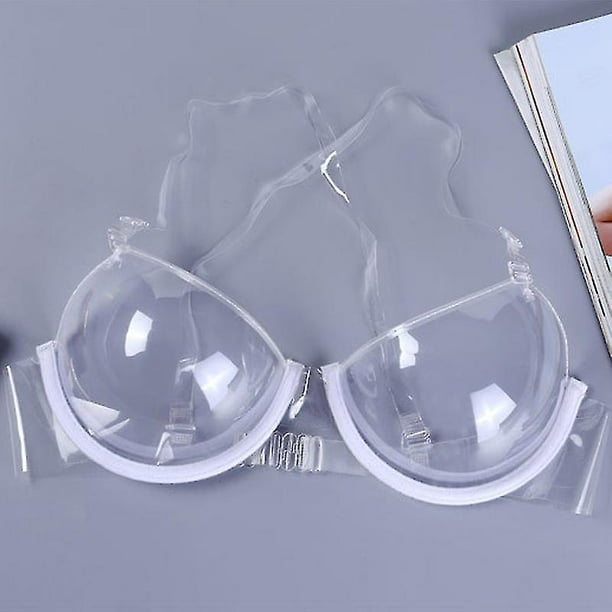 Women 3/4 Transparent Clear Push Up Bra Ultra-thin Strap Invisible Bras  Underwear-32--Quantity 