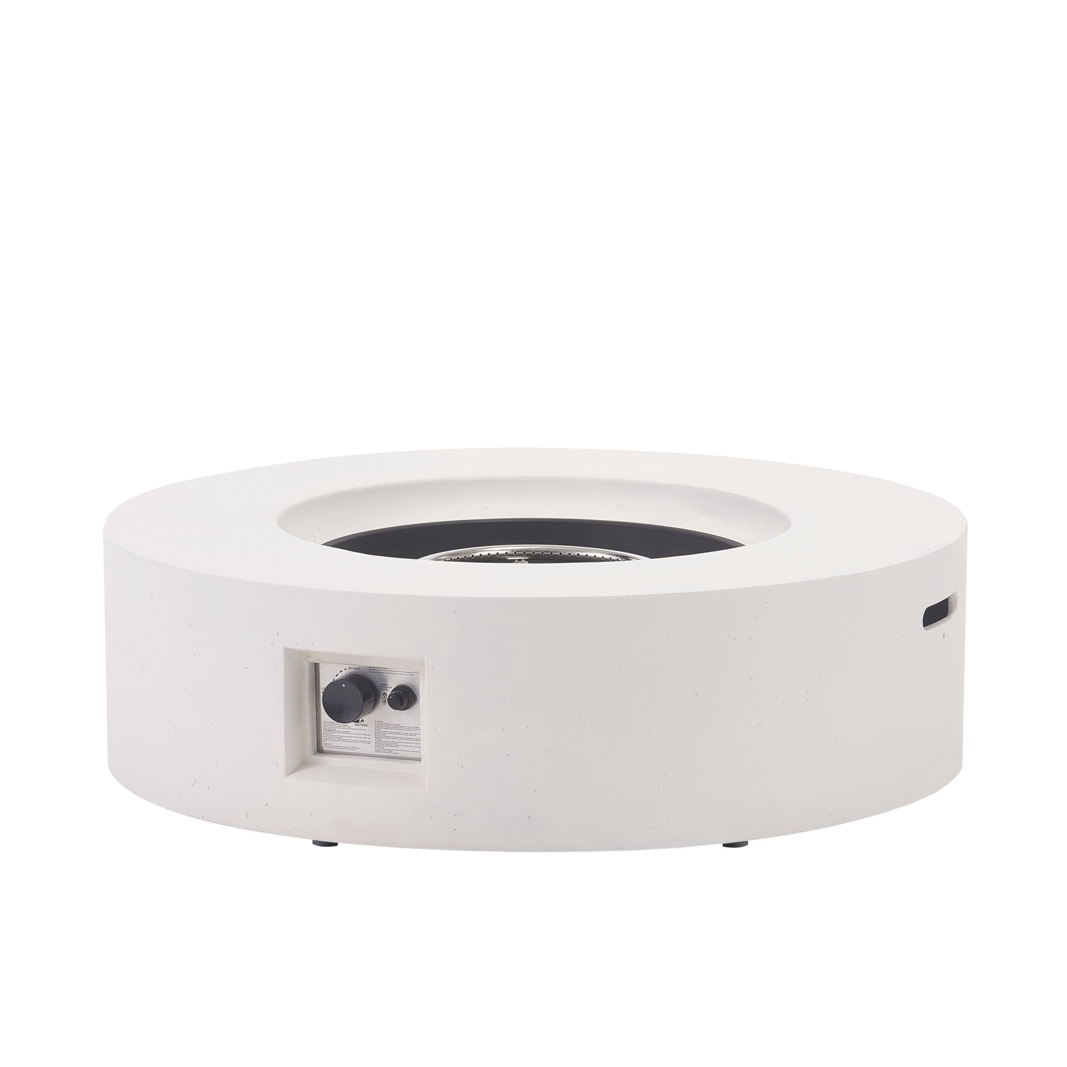 Christopher Knight Home 39" Round Outdoor Propane Fire Pit, Lightweight Concrete 50,000 BTU, White
