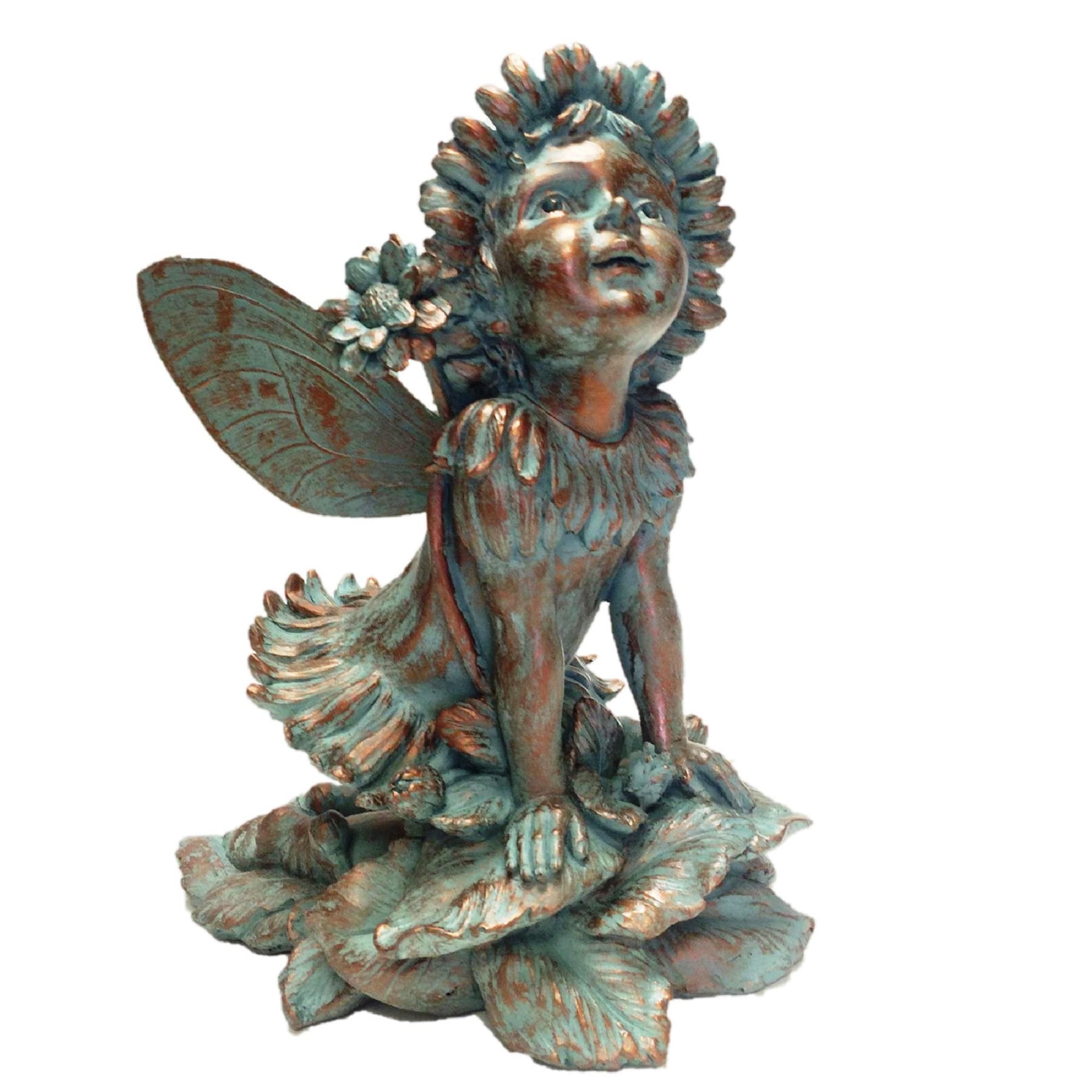 Homestyles 12"H Penelope Flower Fairy in Bronze Patina Home Patio & Garden Large Statue