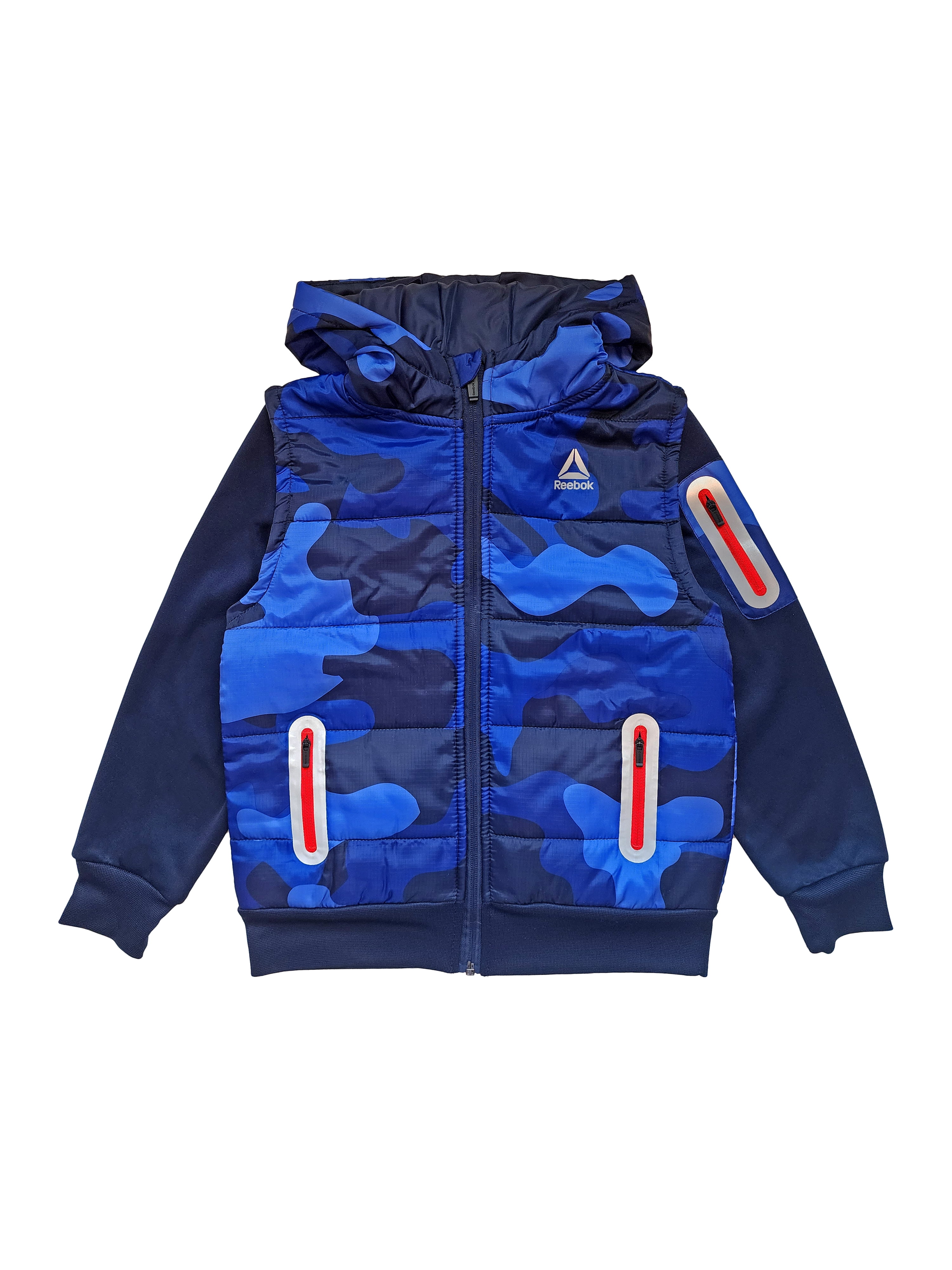 Reebok Boys Puffer Jacket with Fleece Hang-Down Sleeves, Sizes 4-18
