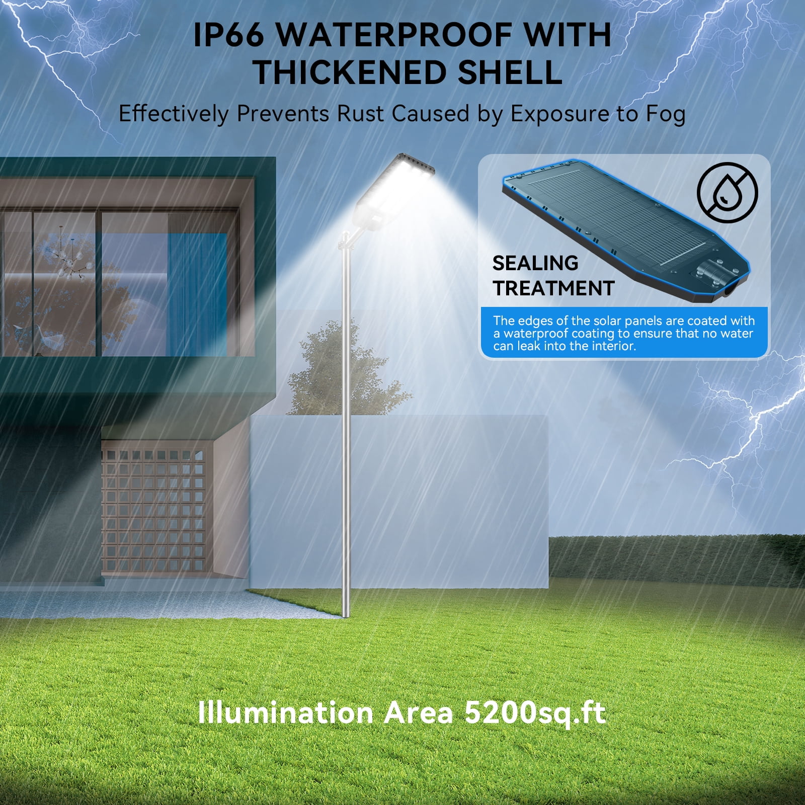 Adewalk 2 Pack Solar Street Light Outdoor 6000W, 480000 Lumens Dusk to Dawn LED Solar Flood Light Motion Sensor, Solar Lights Outdoor Waterproof with Remote Control for Parking Lot, Backyard