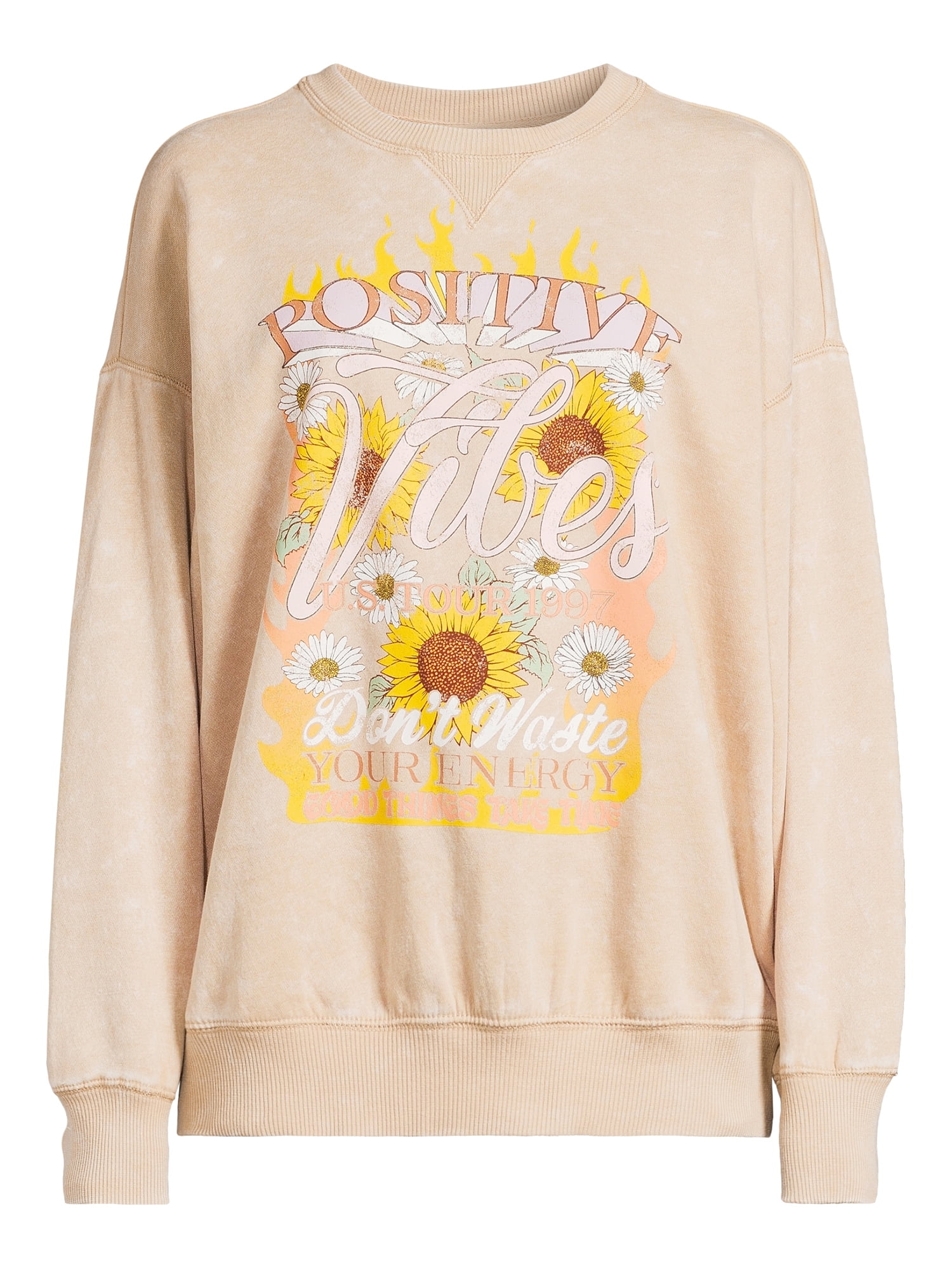 Self Esteem Juniors Washed Graphic Crewneck Sweatshirt, Sizes S-XL