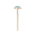 thumbnail image 3 of Angara Natural 0.4 Ct. Aquamarine with Diamond Halo Ring in 14K Rose Gold for Women (Ring Size: 11), 3 of 9