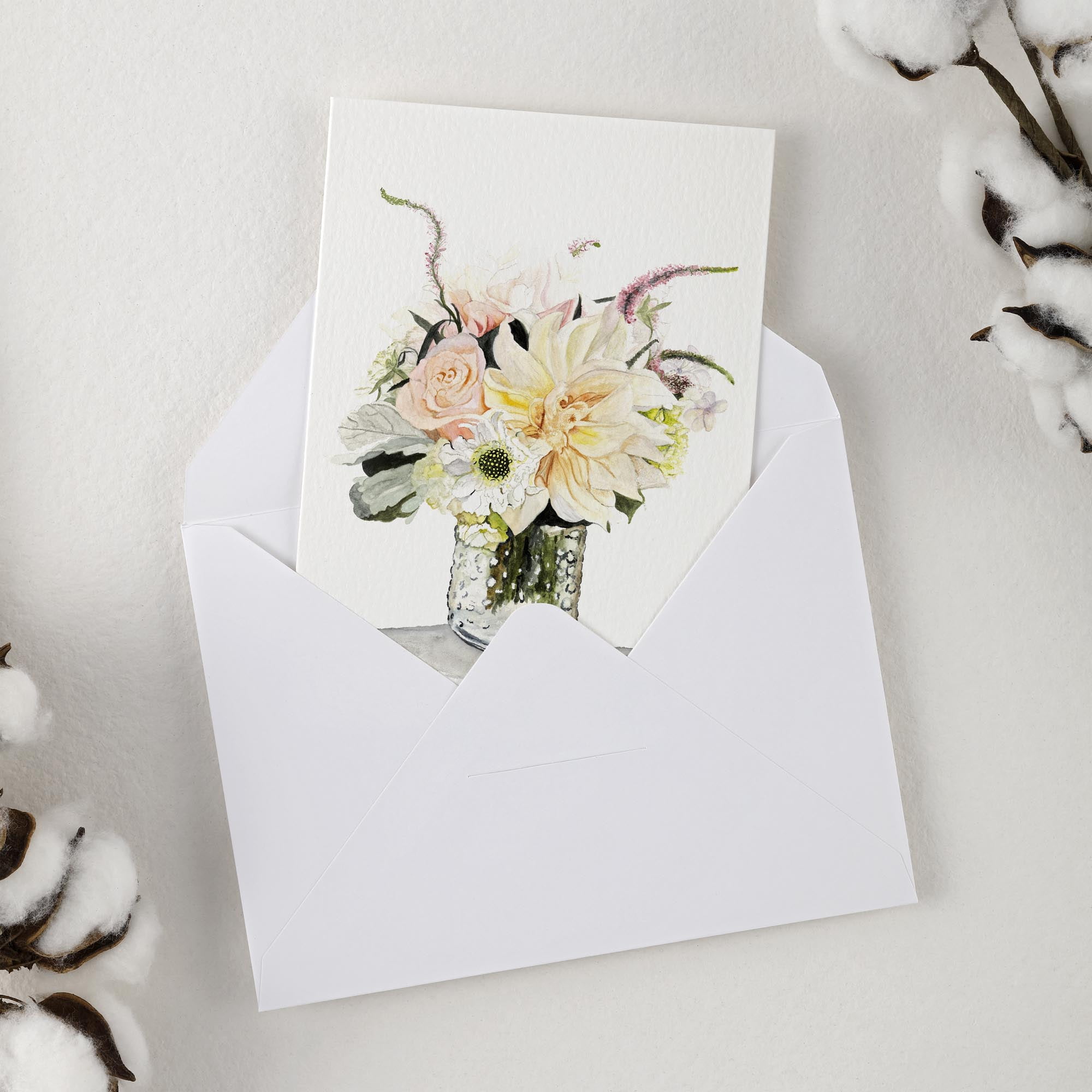 New York Central Folded Watercolor Cards with Envelopes - 5" x 7" - 50-Pack - 140lb Cold Pressed, Bright White 100% Cotton - Archival Acid-Free Watercolor Paper Cards for Artists