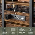 thumbnail image 5 of Homieasy 4-Tier Media Stand with Vinyl Storage, Power Outlets & LED Lights,Rustic Brown, 5 of 9