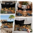 thumbnail image 5 of Yellow Sunflower Pumpkins Outdoor Waterproof Pillow Covers, Black Watercolor Botanical Decorative Rectangle Throw Pillowcase Sofa Cushion Sham for Patio/Couch/Chair, 20"x12" 2 Pack, 5 of 8