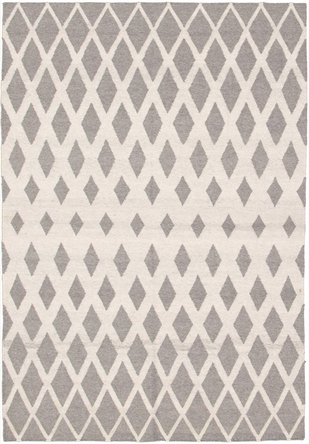 ECARPETGALLERY 5'1" x 8'0" Flat-weaves & Kilims Ankara FW Hand Made Area Rug for Living Room, Dining Room and Bedroom in Ivory