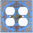 thumbnail image 3 of Metal Light Switch Plate Cover Elegant Blue Crown Frame FRA018, 3 of 14