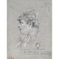 thumbnail image 3 of Louise Abbéma 12x14 Black Modern Framed Museum Art Print Titled - Portrait of Sarah Bernhardt in Bust, Left Profile, 3 of 5