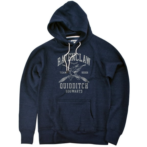 Harry Potter Ravenclaw Quidditch Arch Unisex Adult Slim Fit Pull-Over Heather Hoodie, Navy, Small