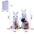 thumbnail image 3 of Twfbrm 2 Pcs Easter Bunny Figurines, Easter Decorations, Hand-Painted Resin Decorative Rabbit Statues, Farmhouse Small Bunny Tabletop Ornaments Spring Decor for Home Office Shelf Garden, 3 of 9