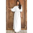 thumbnail image 2 of KOH KOH Long One Off Shoulder Flowy Casual 3/4 Short Sleeve Full Floor Length Cocktail Evening Wedding Party Guest Sexy Tall Maxi Dress Gown For Women Ivory White Small US 4-6 NT001, 2 of 6